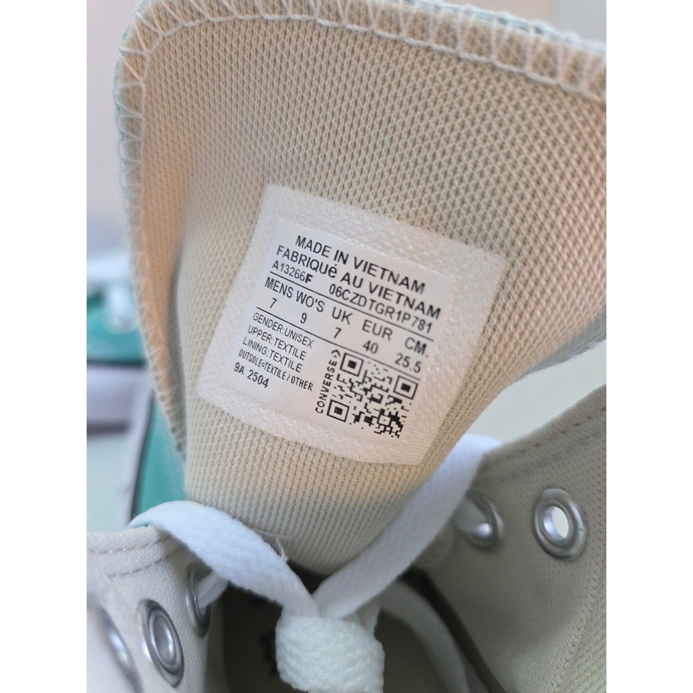 Converse Chuck Taylor All Star High Top Teal Canvas Sneakers A13266F M7 Wmn 9 - Picture 8 of 8